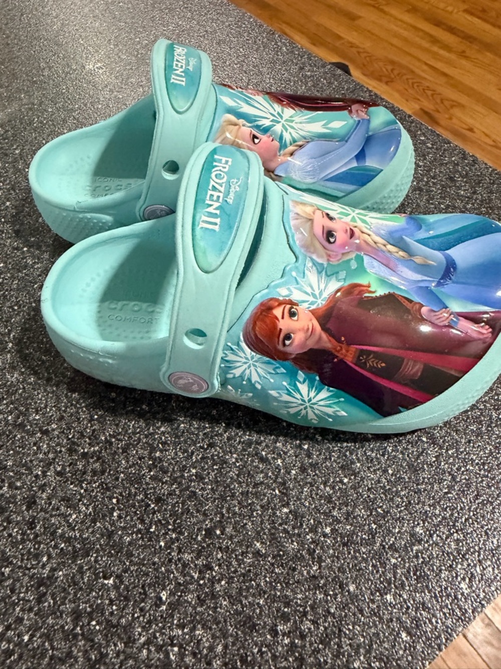Disney Frozen II Aqua Blue Slip-On Clog Sandals for Kids